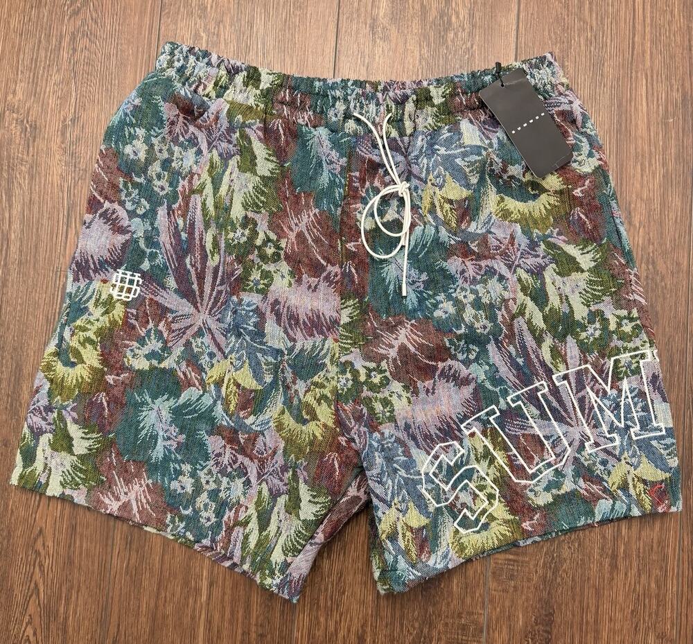 SUMWON Floral Jacquard Tapestry Shorts Purple Size Medium NWT